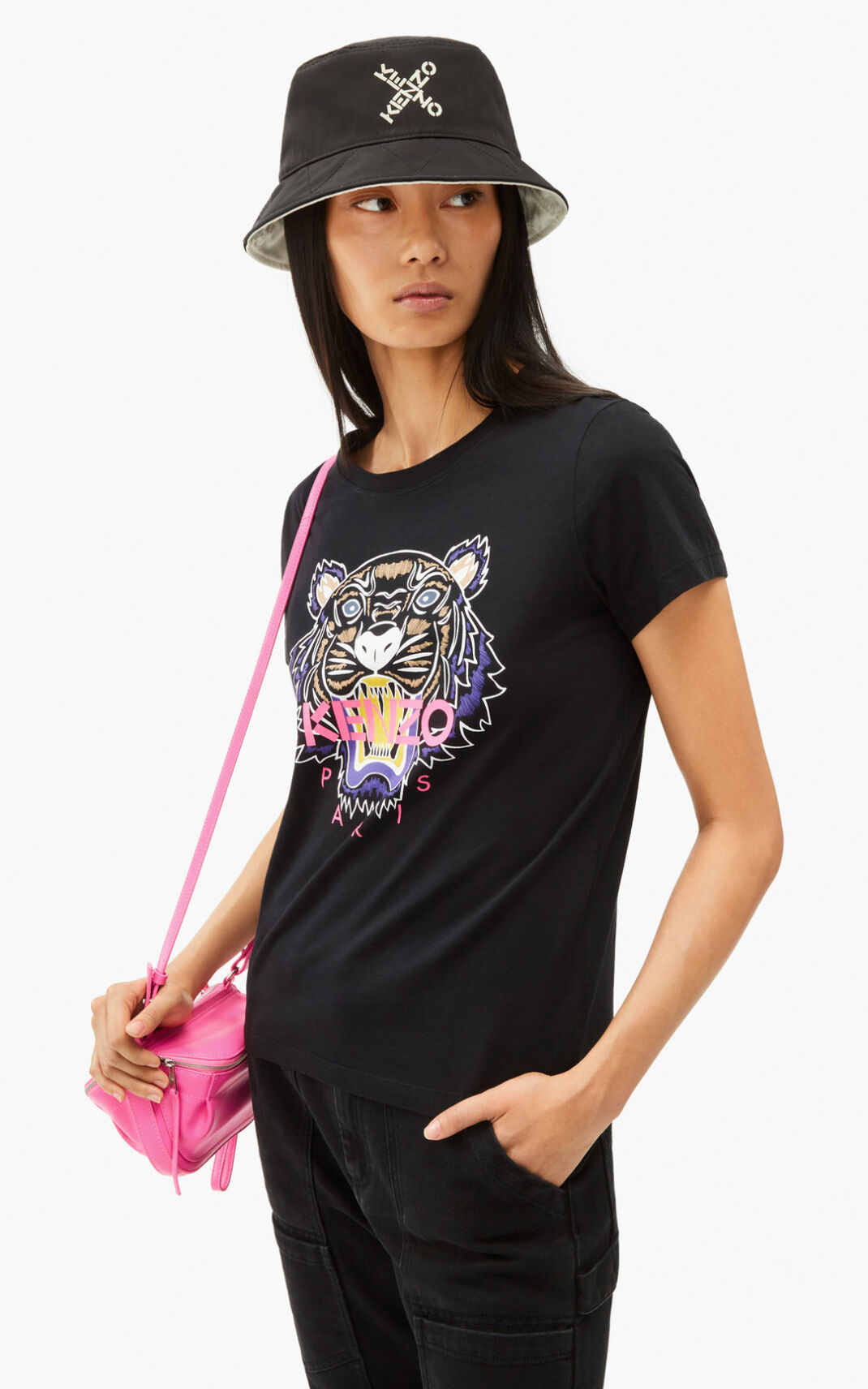 Kenzo Tiger μπλουζακια γυναικεια μαυρα | GR366793